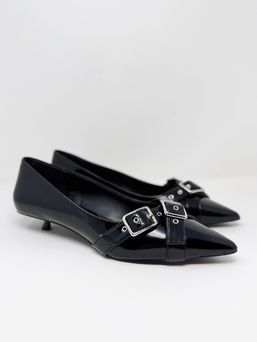 New Free People So 90s Kitten Heel Pump Black Sz 9 - Picture 3 of 14